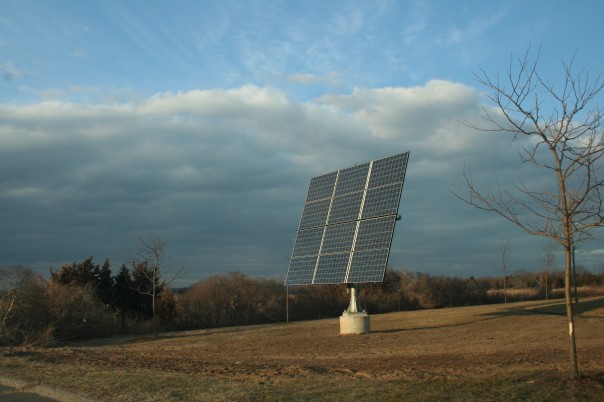  A solar array panel at Meigs Point Nature Center in Connecticut, part of recent installations at the state park.