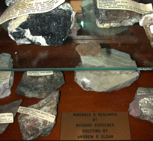 Rocks from Strickland Quarry display on site.